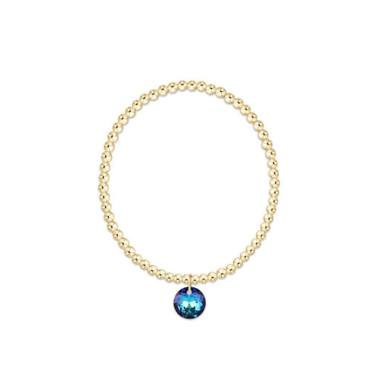 Classic Gold 3mm Bracelet- Reflection Charm- 12