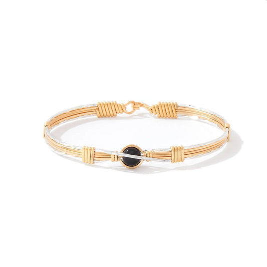 Remembrance Bracelet- 14 K Gold Artist Wire With Sterling Silver Crossover