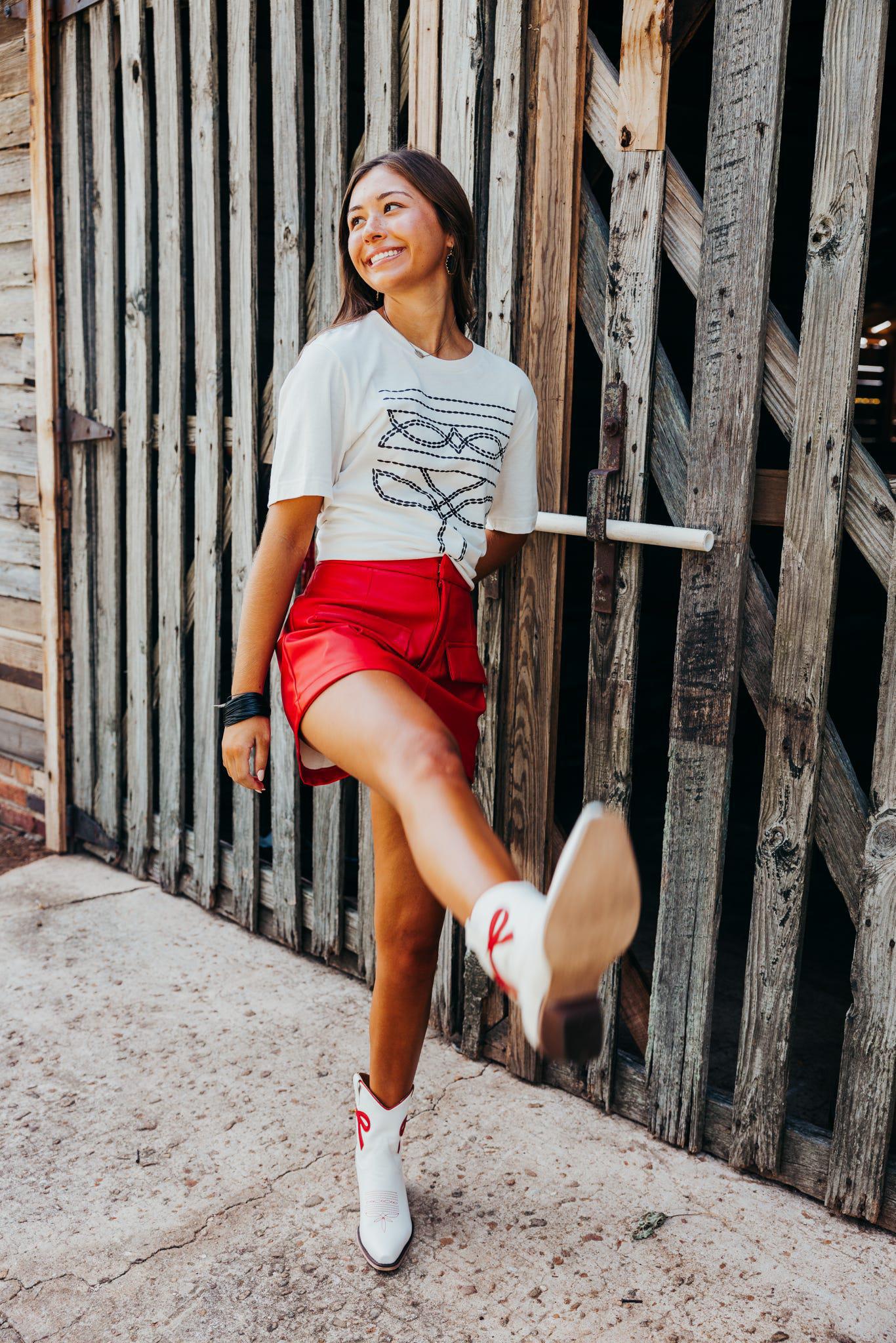 Western Boot Stitch Graphic T-Shirts