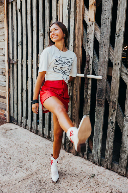 Western Boot Stitch Graphic T-Shirts