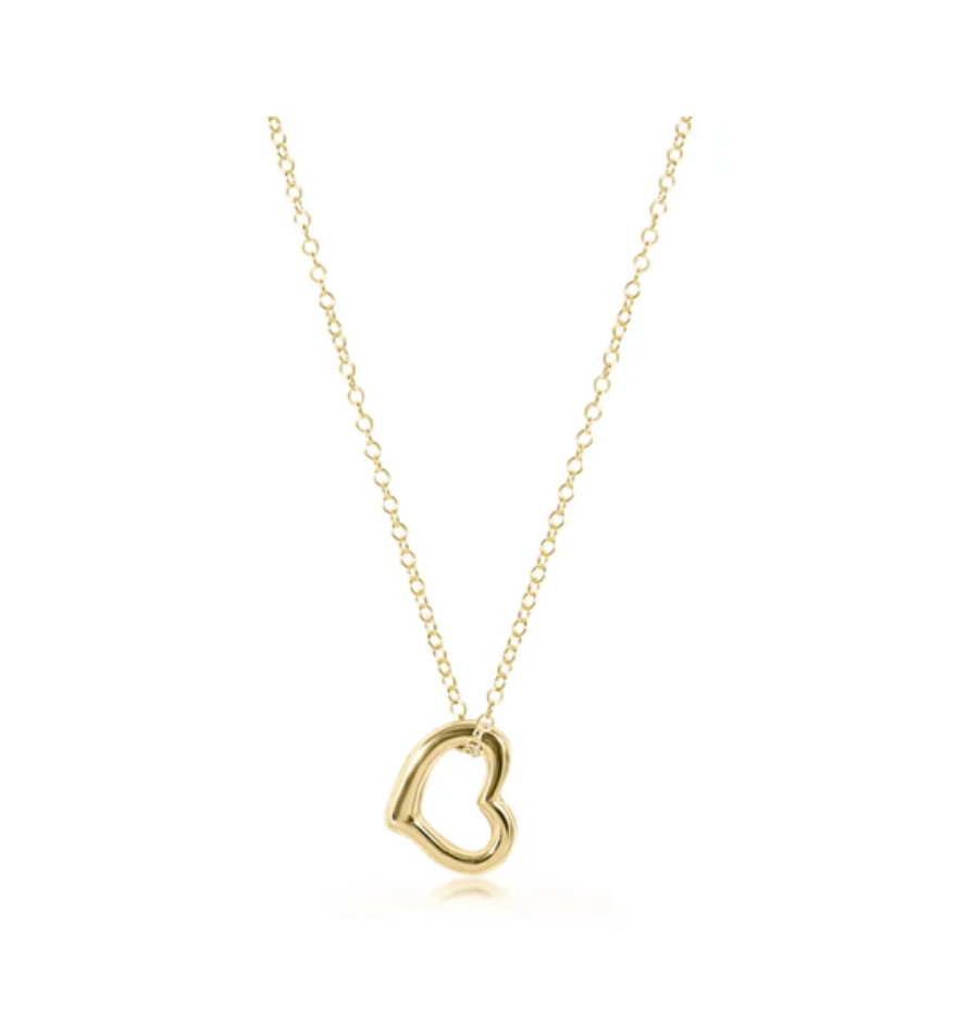 16" Necklace Gold - Love Gold Charm