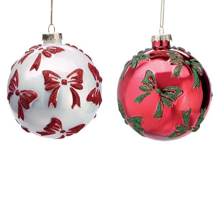 Glass Ornament with Bows