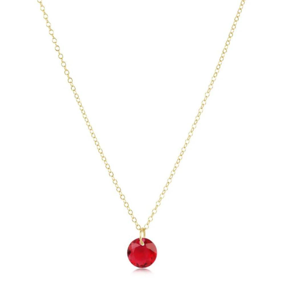 16" Necklace Gold- Reflection Small Charm 07