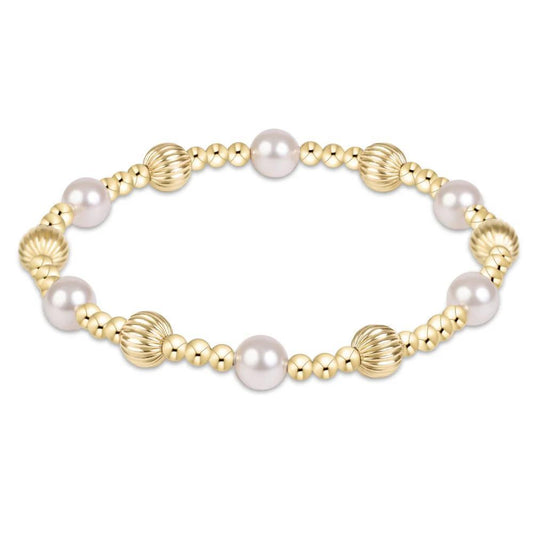 Dignity Sincerity Gold 6mm Bracelet - Pearl