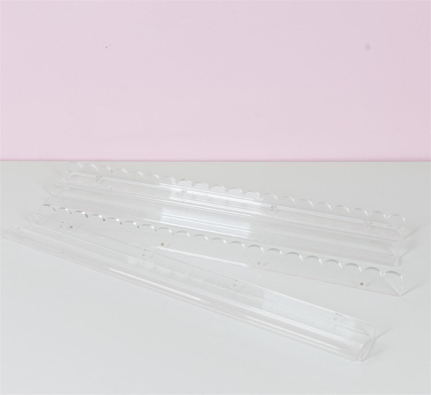 Acrylic Scalloped Mahjong Rack and Pusher (Sold in groups of 4)
