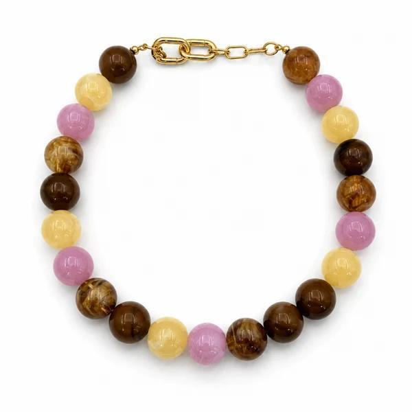 Beaded Color Gumball Statement Necklace