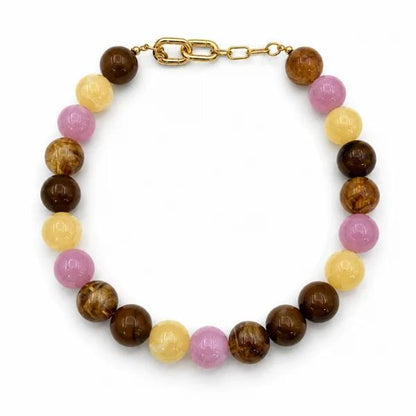 Beaded Color Gumball Statement Necklace