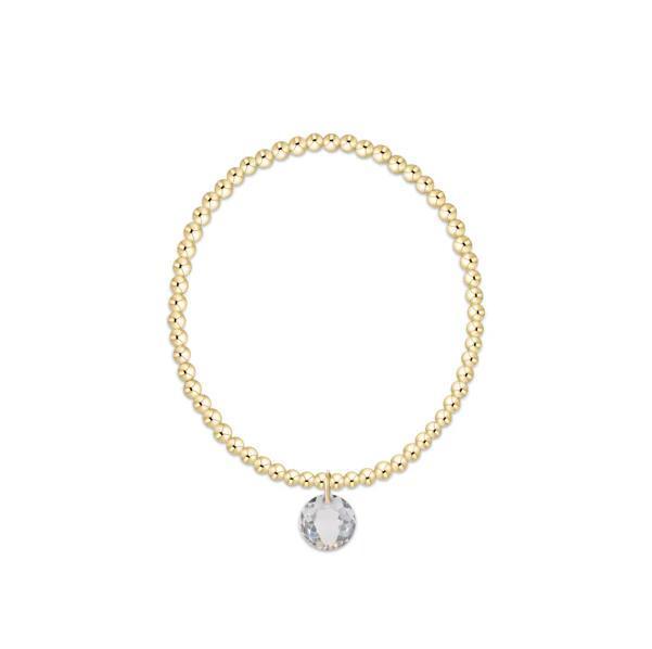 Classic Gold 3mm Bracelet- Reflection Charm- 04