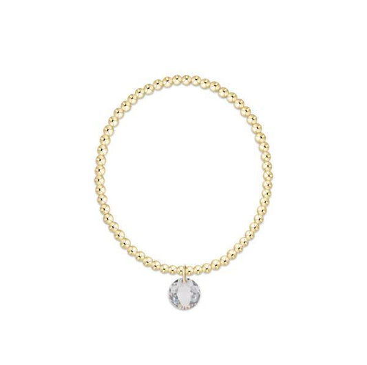 Classic Gold 3mm Bracelet- Reflection Charm- 04