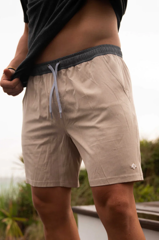 Athletic Short - Heather Khaki - Driftwood Camo Liner 7''