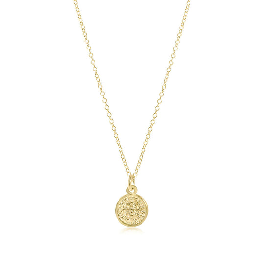 16" Necklace Gold - Blessing Small Gold Charm