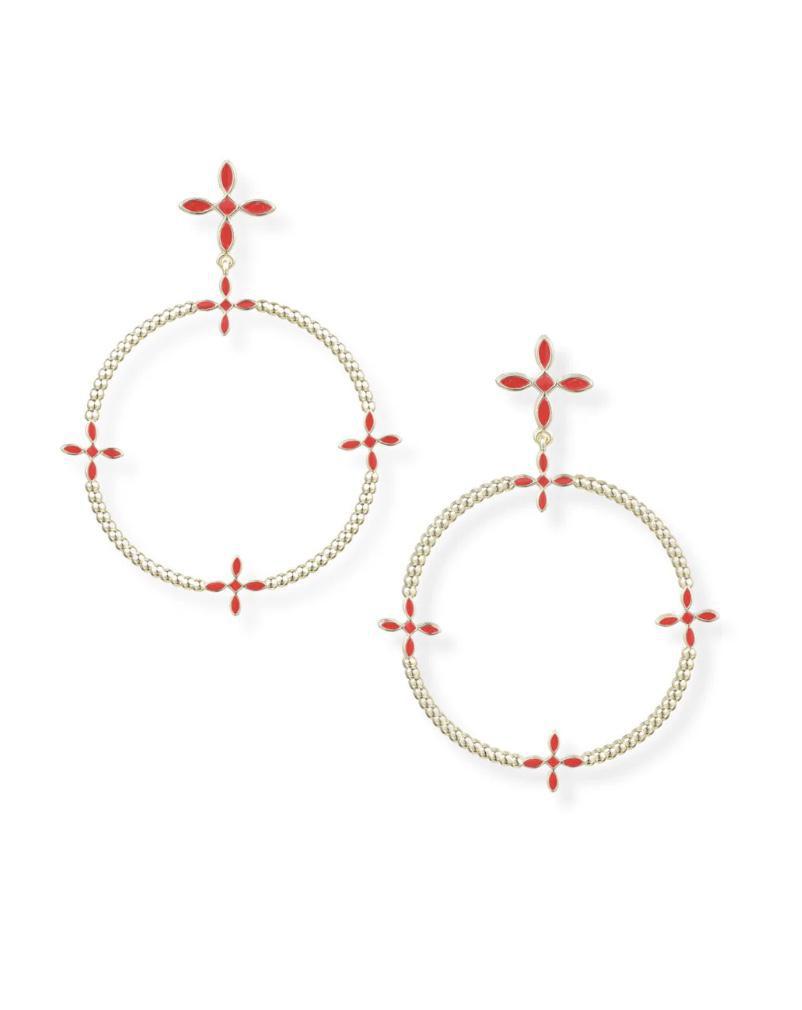 Radiant Beaded Statement Earrings: Red