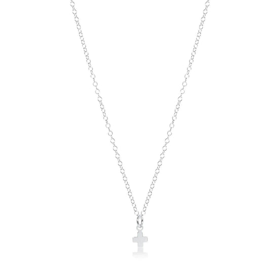 16" Necklace Sterling- Signature Cross Small Sterling