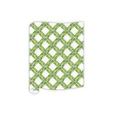 Table Runner - Handpainted Interlocking Green Bamboo
