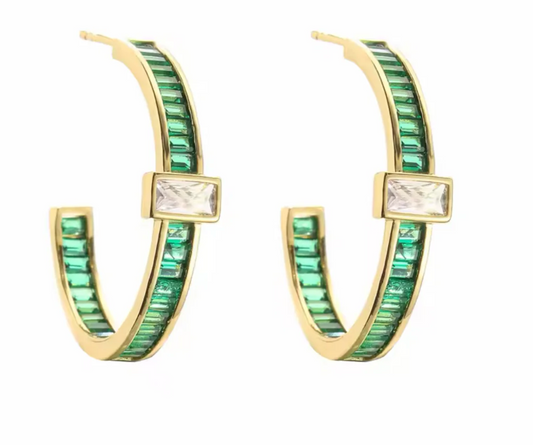 Colorful Baguette Hoops