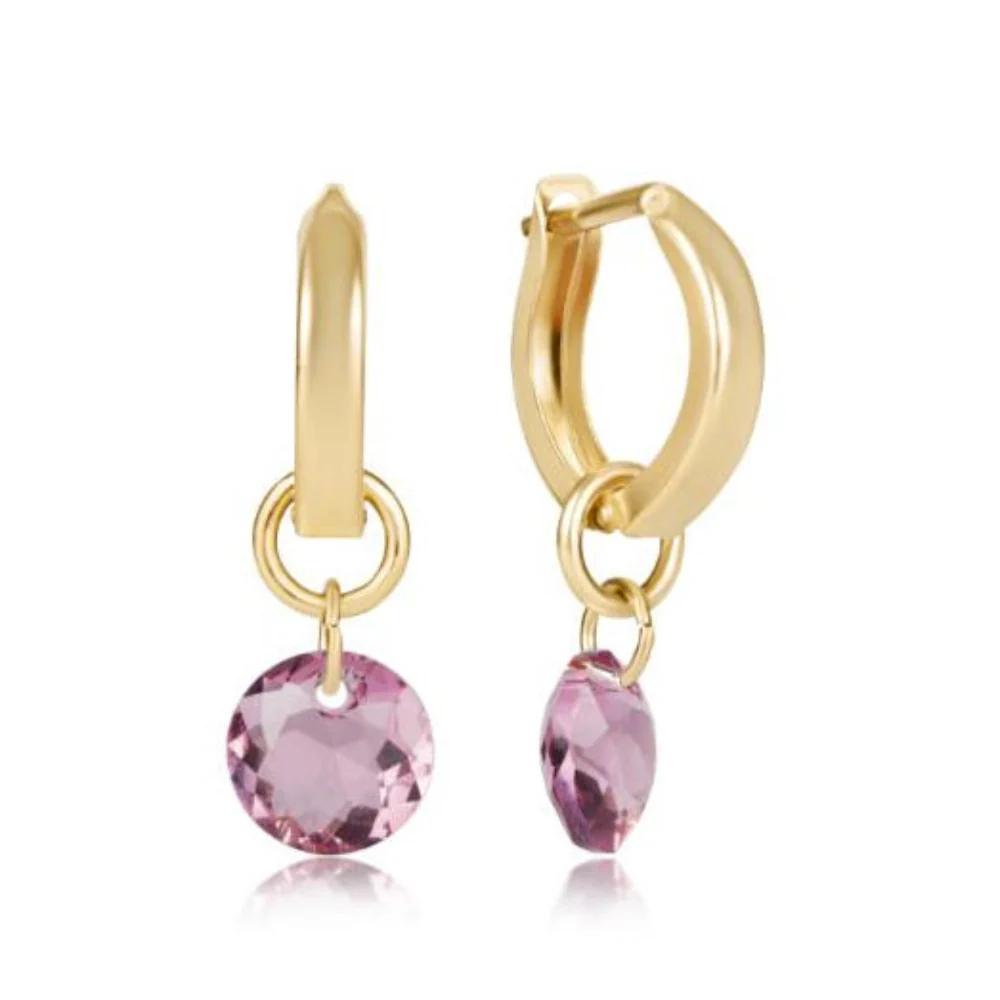 Enewton- Huggie Gold 0.5" Hoop- Reflection Small Charm- 02