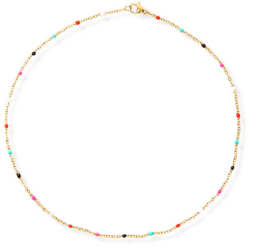 Gwen Colorful Dainty Enamel Beaded Necklace
