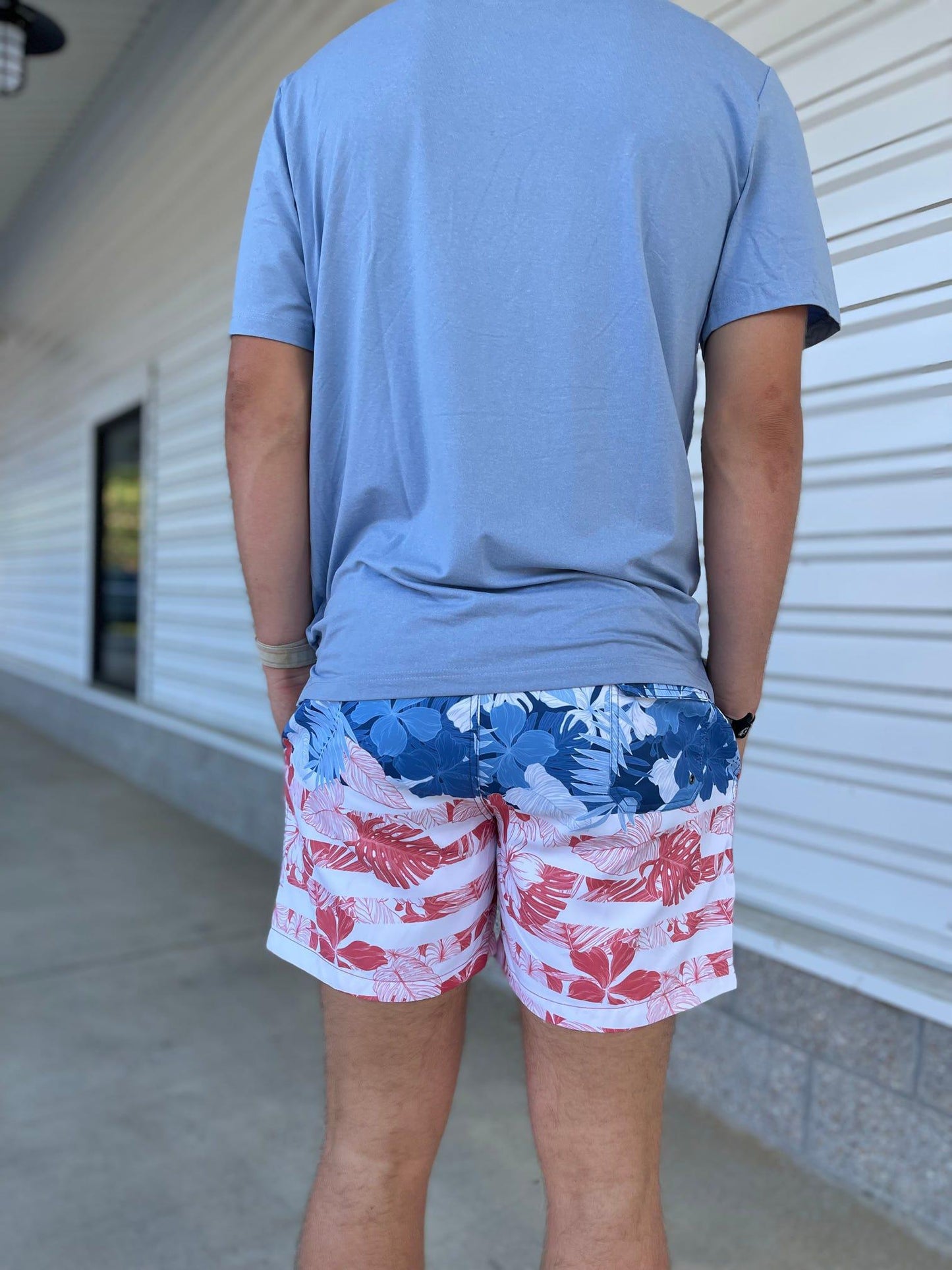Men's Swim Shorts with Tropical Flag