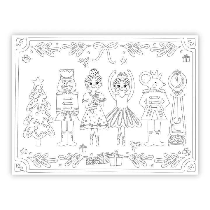 The Nutcracker Coloring Christmas Placemats