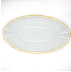 Cordova Oval Serving Tray Clear/Gold 13.3x8