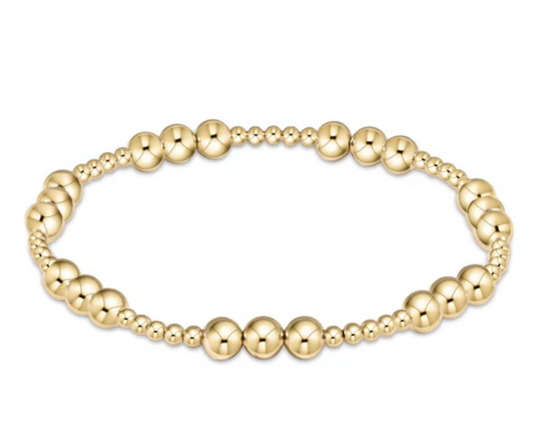 Classic Joy Pattern 5mm Bead Bracelet - Gold