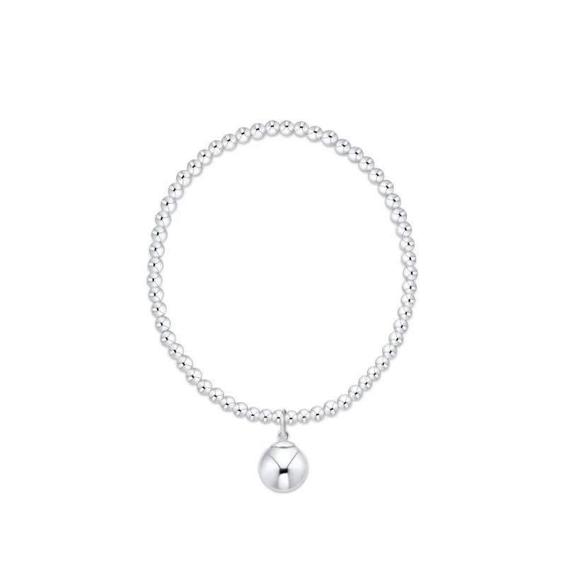 Classic Sterling 3mm Bracelet- Classic Sterling 10mm Charm