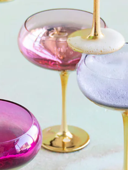 Gilded Coupe Glasses