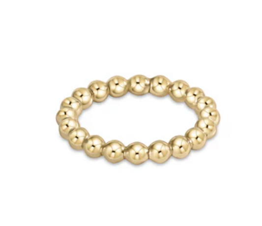 Classic Gold 3mm Bead Ring - Size 8