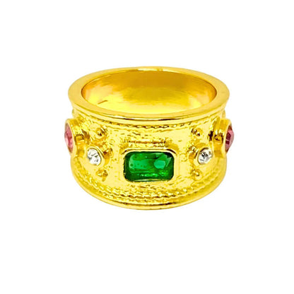 The Queen Ring with Emerald Center Stone