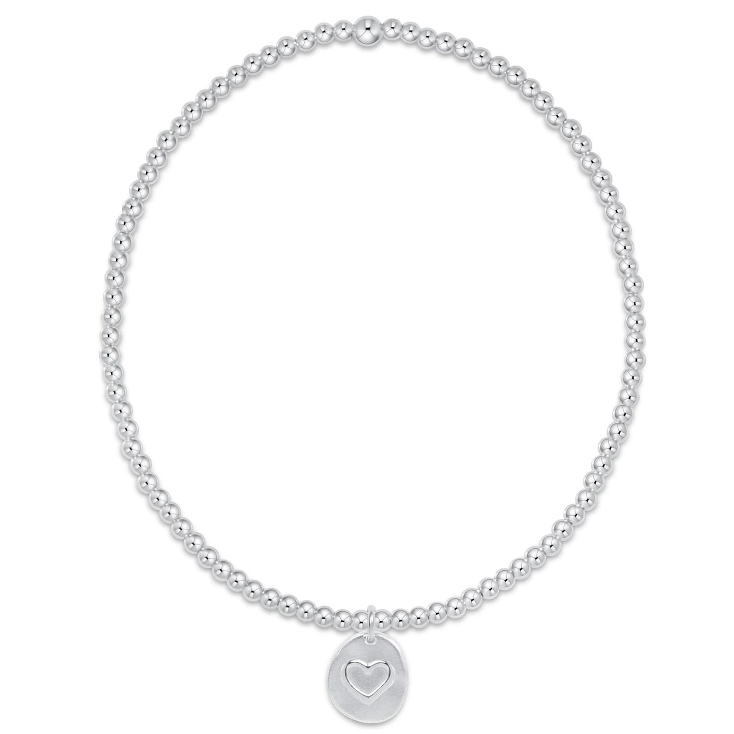 Classic Sterling 2mm Bead Bracelet - Inspire Love Small Sterling Charm