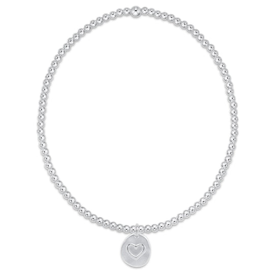 Classic Sterling 2mm Bead Bracelet - Inspire Love Small Sterling Charm