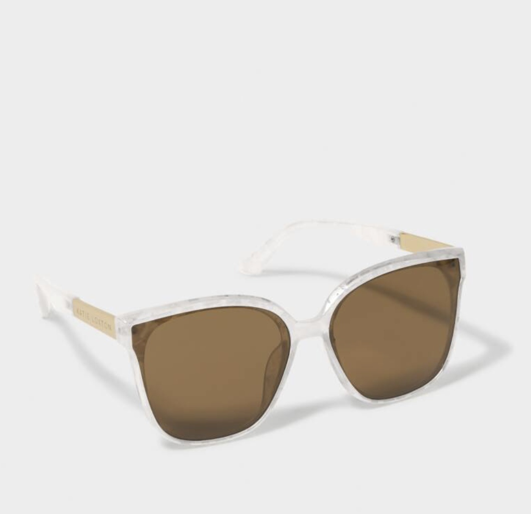 Savannah Sunglasses White Marble