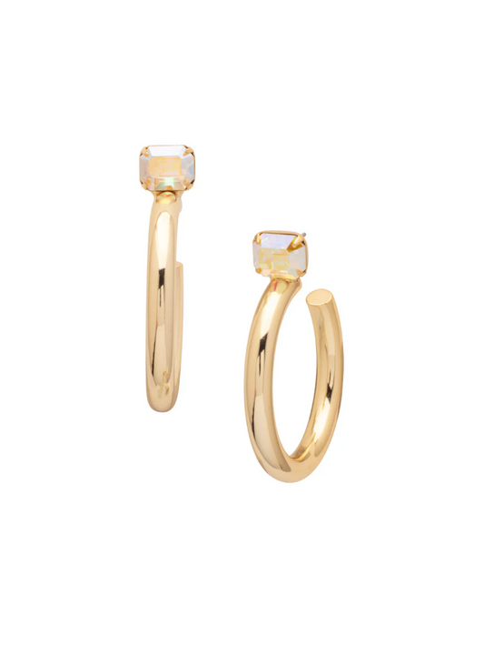 Keeley Emerald Cut Hoop Earrings
