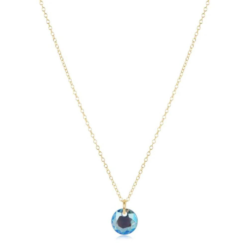 16" Necklace Gold- Reflection Small Charm 03