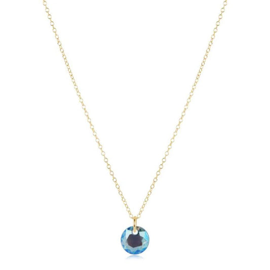 16" Necklace Gold- Reflection Small Charm 03