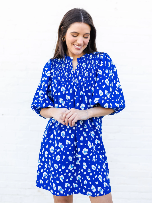 Dress Amelia Party Animal Blue/White
