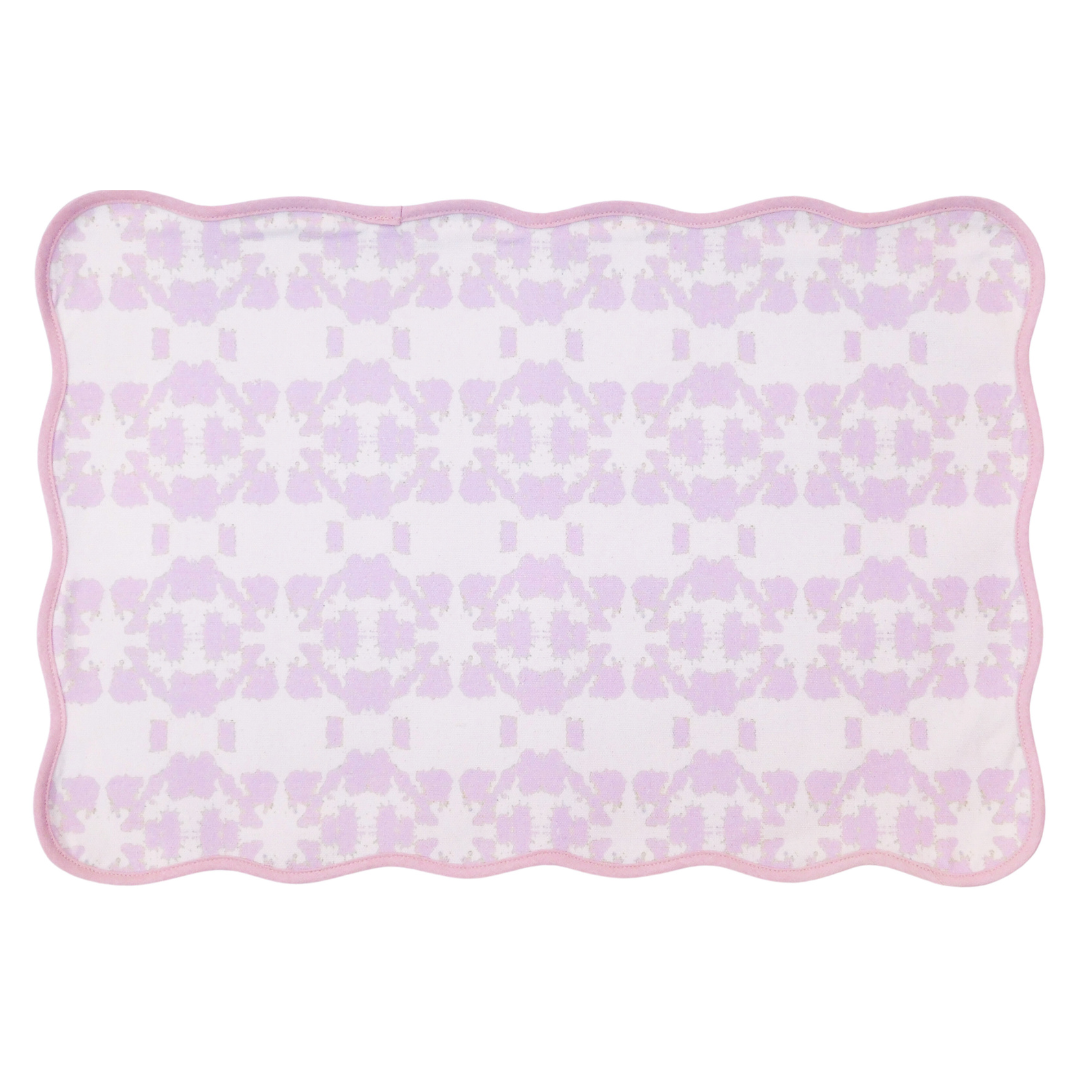 Mosaic Lavender Scalloped Placemats: One Size