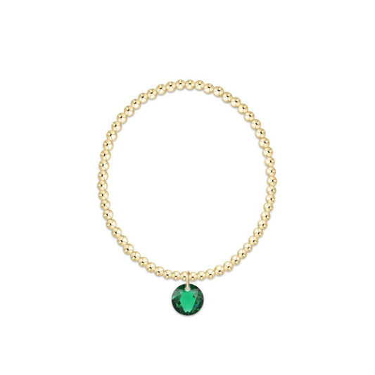 Classic Gold 3mm Bracelet- Reflection Charm- 05