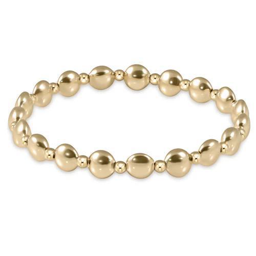 enewton Extends - Honesty Gold Grateful Pattern 6mm Bead Bracelet