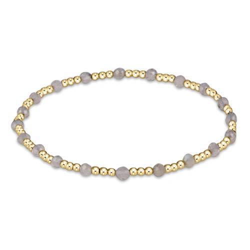 Gemstone Gold Sincerity Pattern 3mm Bead Bracelet - Labradorite