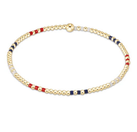 Hope Joy Pattern 2mm Bead Bracelet - Firecracker