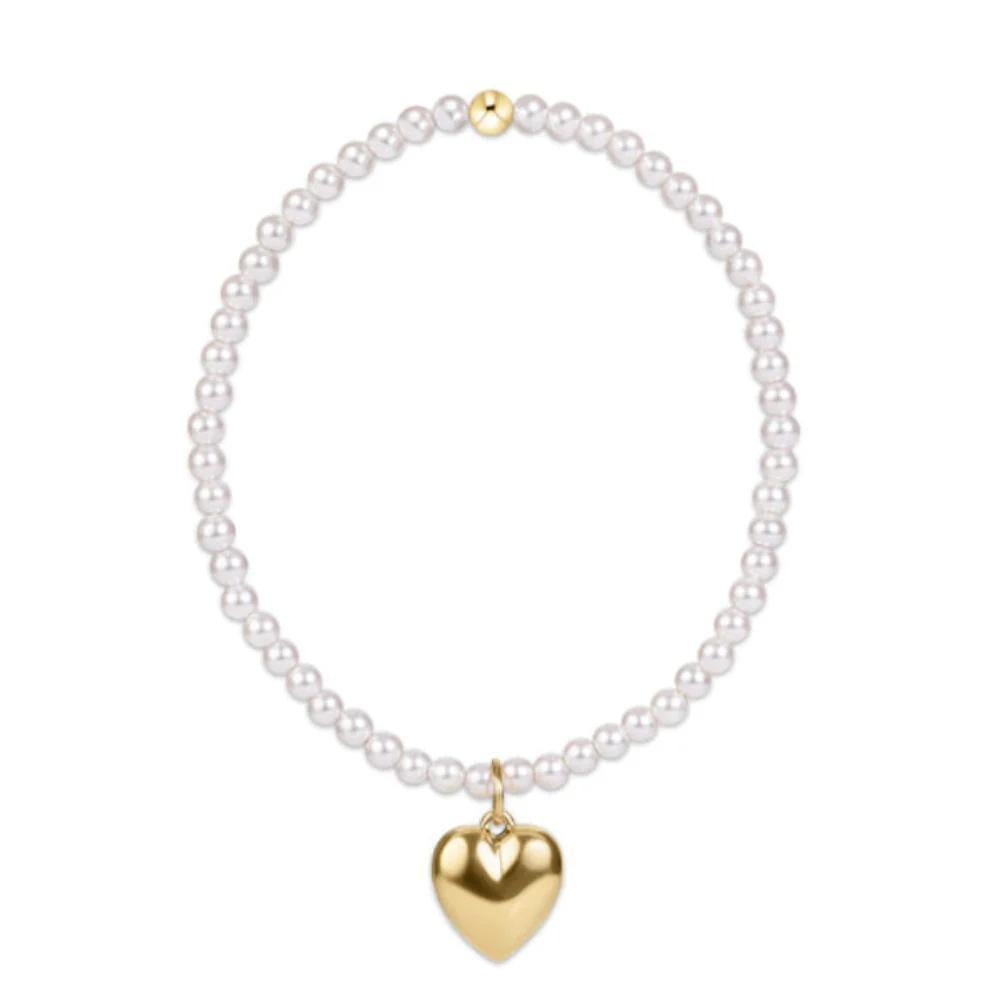 Classic Pearl 3mm Bracelet - Love Plush Charm