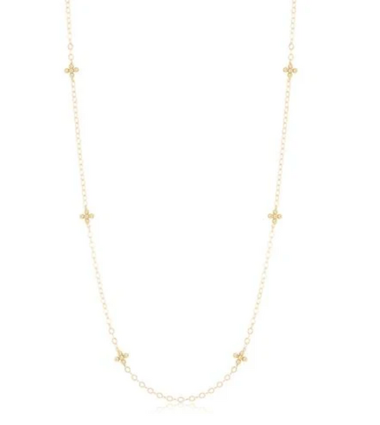 41'' Necklace Simplicity Chain Gold - Classic Beaded Signature Cross Gold
