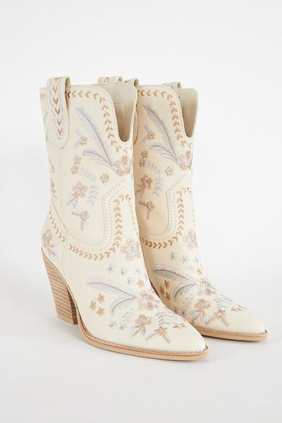 Jessey Floral Boots - Creme