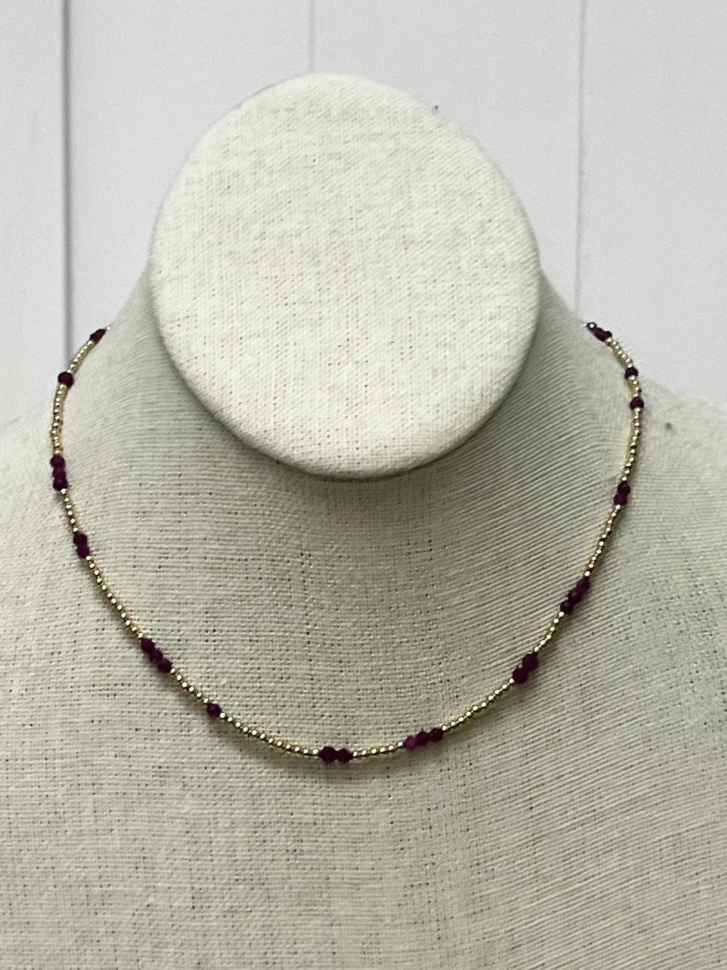 15" Choker Hope Unwritten Gemstone - Ruby