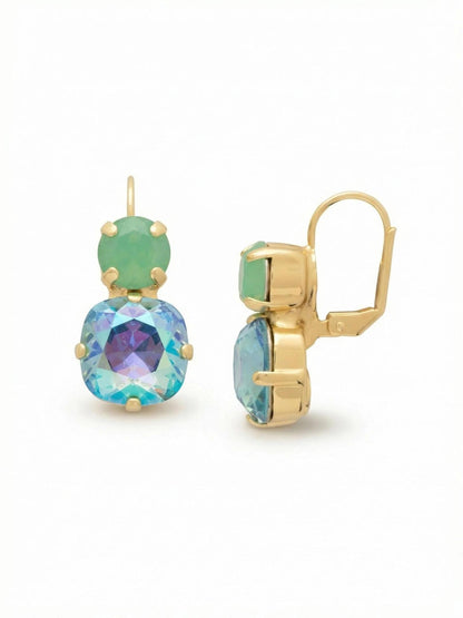 Cushion-Cut Round Dangle Earrings