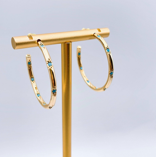 Stacy Turquoise Hoops