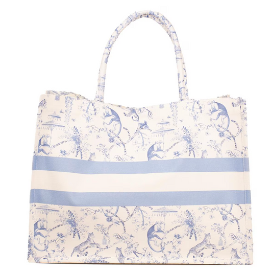 Borneo Clasic White Tote White/ Blue