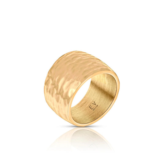 Nico Hammered Ring-Gold