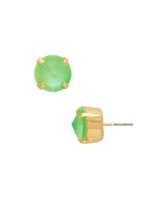 London Stud Earrings Electric Green